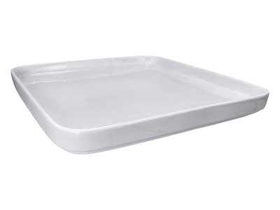 PLATO CUADRADO 25.4 cm CERAMICA BLANCO