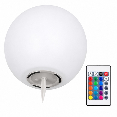 LAMPARA ESFERA EXTERIOR SOLAR LED 1 W LUZ CALIDA Y MULTICOLOR IP65