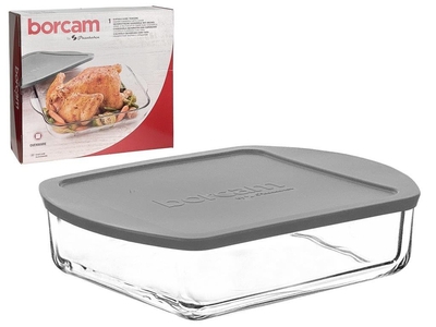 HERMETICO REFRACTARIO 3.2 L VIDRIO TRANSPARENTE CON TAPA GRIS