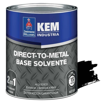 ANTICORROSIVO BASE SOLVENTE PARA METAL NEGRO MATE DIRECTO METAL KEM DTM