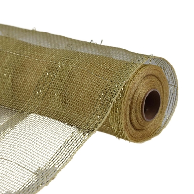 MALLA NAVIDAD 25 cm x 8.2 m (9 yd) DORADO CON BRILLO
