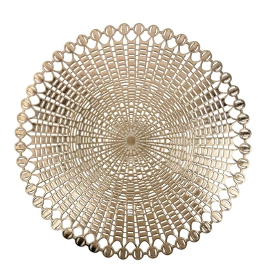INDIVIDUAL NAVIDAD 38 cm REDONDO DORADO DISEÑO CALADO