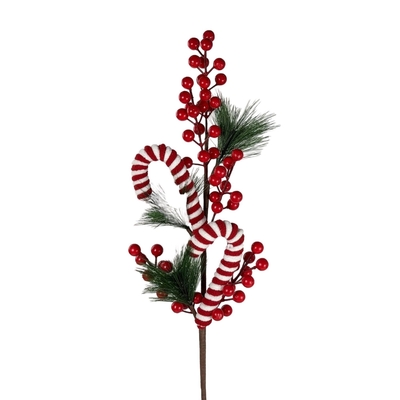 RAMA NAVIDAD CEREZA-BASTON CARAMELO ROJO-VERDE-BLANCO 65 cm