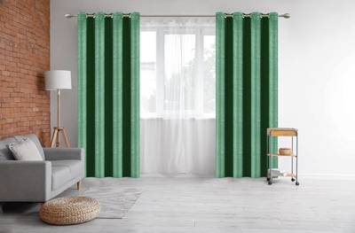 CORTINA PARA SALA 140 cm x 229 cm VERDE MENTA ESSENCE VINE BLACKOUT