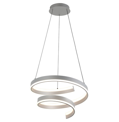 LAMPARA PENDANT LED 60 W LUZ CALIDA - NEUTRA - FRIA ESPIRAL PLATA