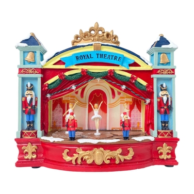 VILLA NAVIDAD TEATRO CON LUZ-MOVIMIENTO A CONEXION USB 22.3 cm x 24.4 cm
