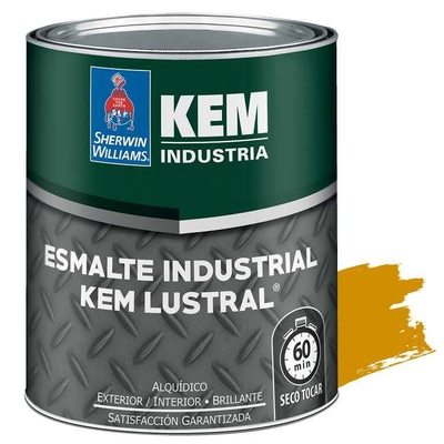 PINTURA ESMALTE ALQUIDICO INDUSTRIAL AMARILLO CATERPILLAR BRILLANTE KEM LUSTRAL