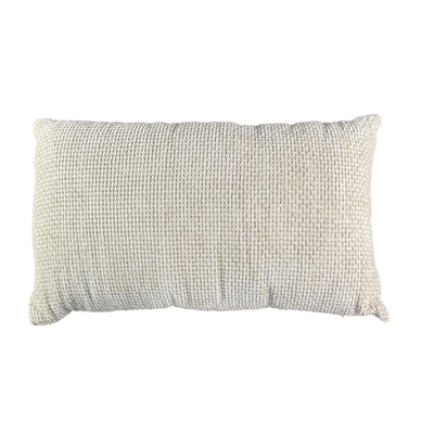 COJIN DECORATIVO 50 cm x 30 cm POLIESTER BLANCO CON TEXTURA