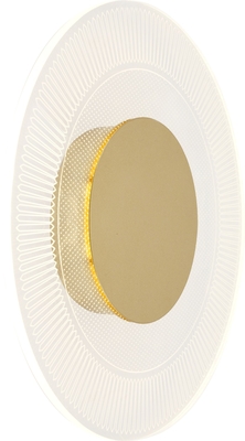 LÁMPARA PLAFON LED DORADO 8 W LUZ CALIDA DIFUSOR ACRILICO
