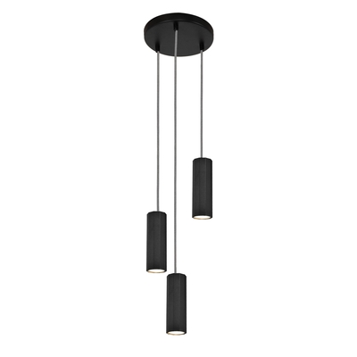 LAMPARA PENDANT 3 LUCES GU10 METAL CILINDRO