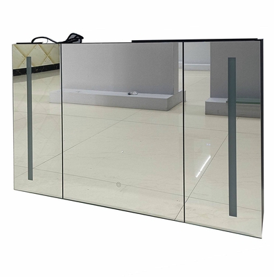 GABINETE AEREO PARA BAÑO CON LUZ LED 1 m x 14 cm x 60 cm NEGRO