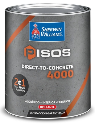 PINTURA ESMALTE ALQUIDICO PARA PISOS DIRECT TO CONCRETE 4000 BS ROJO BRILLANTE