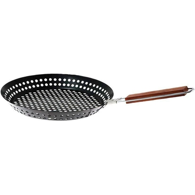 SARTEN PARA BARBACOA 3 cm x 30 cm ACERO INOXIDABLE NEGRO
