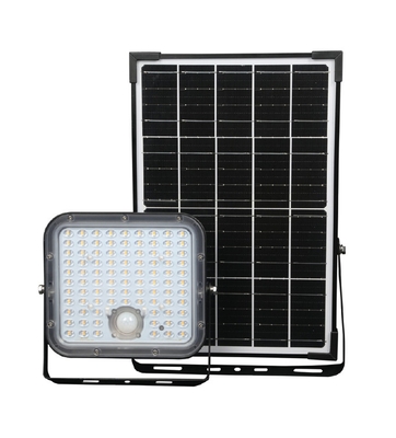 PROYECTOR EXTERIOR SOLAR LED 10 W LUZ CALIDA NEUTRA Y FRIA CON SENSOR DE MOVIMENTO NEGRO IP65