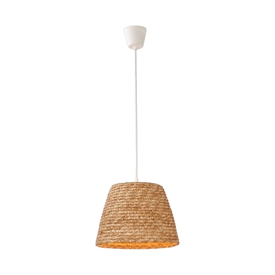 LAMPARA PENDANT 1 LUZ E27 CAFE TEJIDO HIERBA TIPO RATAN