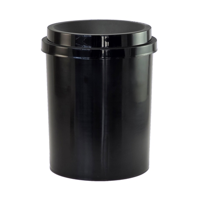BASURERO CON TAPA ABIERTA 20 L PLASTICO NEGRO
