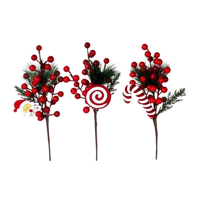 PICK NAVIDAD 30 cm FRUTO CEREZA ROJO-VERDE SURTIDO