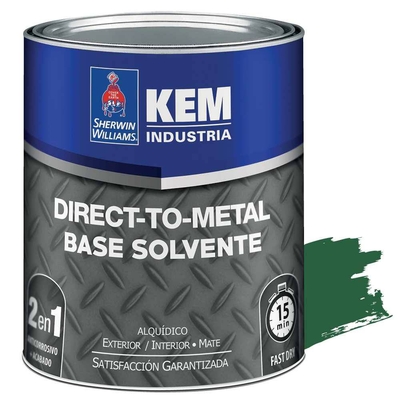 ANTICORROSIVO BASE SOLVENTE PARA METAL VERDE MATE DIRECTO METAL KEM DTM