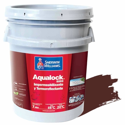 IMPERMEABILIZANTE Y TERMOREFLECTANTE PARA TECHOS LOSAS Y PAREDES ROJO AQUALOCK 8000