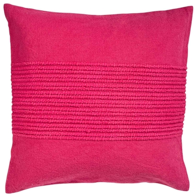 COJIN DECORATIVO 50 cm x 50 cm ALGODON FUCSIA CON LINEAS