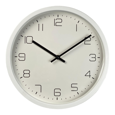 RELOJ PARED 30 cm PLASTICO BLANCO REDONDO