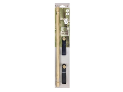 TOALLERO BARRA ADHESIVO PARA BAÑO 50 cm MADERA CAFE-NEGRO