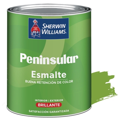 PINTURA ESMALTE PARA USO EXTERIOR / INTERIOR VERDE MANZANA BRILLANTE PENINSULAR ESMALTE