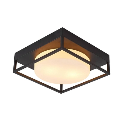 LÁMPARA PLAFON 2 LUCES E27 NEGRO MATE