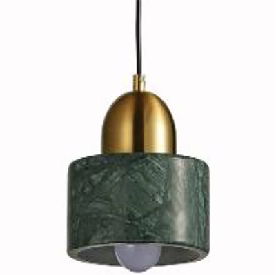 LAMPARA PENDANT 1 LUZ E27 ACABADO DORADO MARMOL VERDE