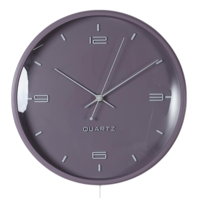 RELOJ PARED 30 cm PLASTICO MORADO REDONDO