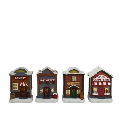 VILLA NAVIDAD CASA SURTIDO CON LUZ A BATERIA 8.5 cm x 5 cm x 5.5 cm