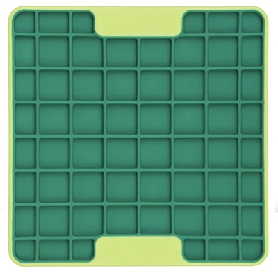 PLATO FLEXIBLE PARA PERRO 15 cm x 15 cm CAUCHO VERDE ALIMENTACION LENTA