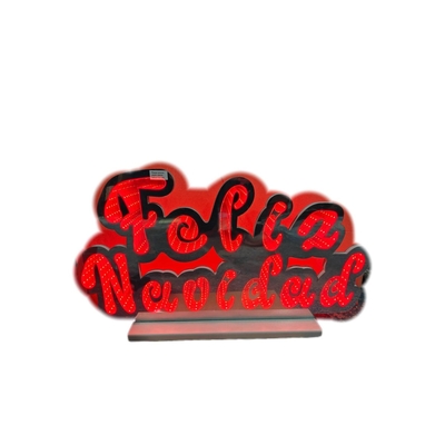 SILUETA FELIZ NAVIDAD 60 cm x 32 cm ROJO-NEGRO A CONEXION