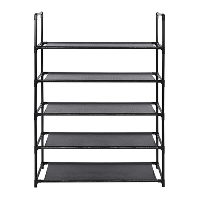 ZAPATERA 88.8 cm x 66 cm x 28 cm METAL-TELA GRIS 5 NIVELES