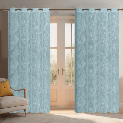 CORTINA PARA SALA 140 cm x 229 cm AQUA MADDOX LINO