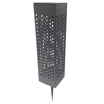 LÁMPARA ESTACA EXTERIOR SOLAR LED 0.2 W DISEÑO REJILLA METAL NEGRO
