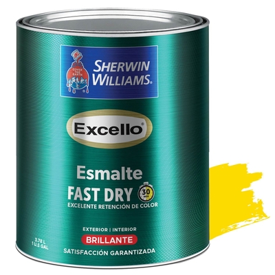 PINTURA ESMALTE PARA USO EXTERIOR / INTERIOR AMARILLO BRILLANTE EXCELLO ESMALTE