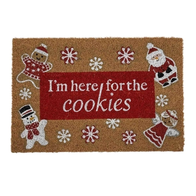ALFOMBRA NAVIDAD 60 cm x 40 cm GALLETAS CAFE-ROJO-BLANCO-NEGRO