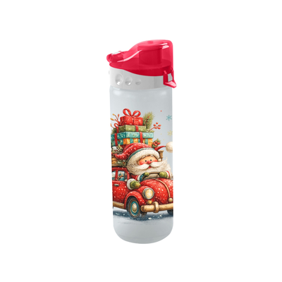BOTELLA 680.2 mL (23 fl oz) PLASTICO ECOLINE ROJO DISEÑO SANTA