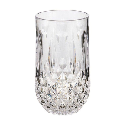 VASO 460 mL PLASTICO TRANSPARENTE DISEÑO DIAMANTE