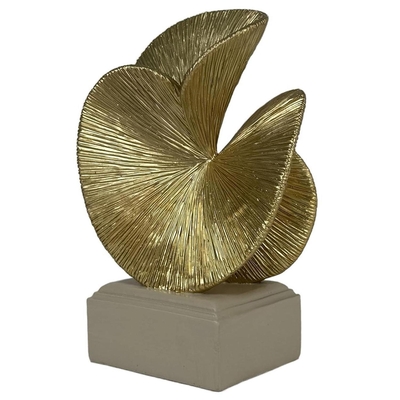 FIGURA ABTRACTO DECORATIVO 25 cm x 19.5 cm CERAMICA DORADO