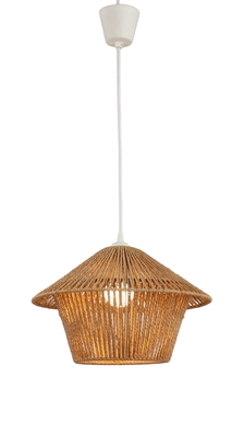 LAMPARA PENDANT 1 LUZ E27 TEJIDO TEXTURA RATTAN