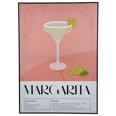 CUADRO DECORATIVO 70 cm x 50 cm MARGARITA ROSADO-BLANCO