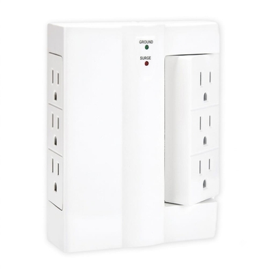 TOMA ADAPTADOR POLARIZADO BLANCO 6 SALIDAS 1000 J 15 A 125 V
