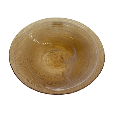 CENTRO DE MESA 39.5 cm VIDRIO REDONDO CAFE