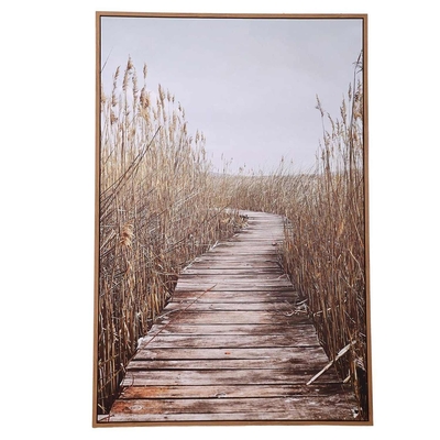 CUADRO DECORATIVO 150 cm x 100 cm SENDERO NATURAL CAFE-VERDE