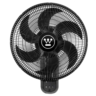 VENTILADOR PARED 70 W 40.64 cm (16 in) 3 VELOCIDADES 6 ASPAS CON CONTROL REMOTO NEGRO