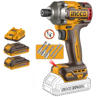 ATORNILLADOR IMPACTO INALAMBRICO 6.35 mm (1/4 in) 20 V 2.0 A 285 N.m
