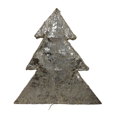 SILUETA ARBOL NAVIDAD DORADO CON LUZ A BATERIA 50 cm x 46 cm