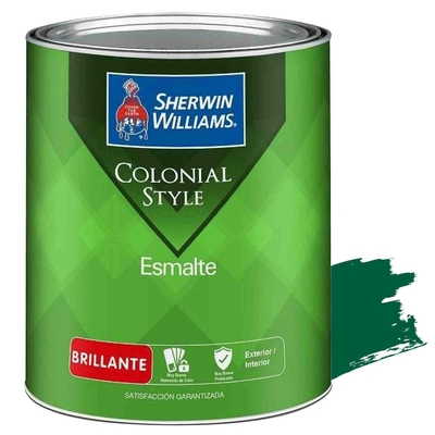 PINTURA ESMALTE PARA USO EXTERIOR / INTERIOR VERDE ESMERALDA BRILLANTE COLONIAL ESMALTE